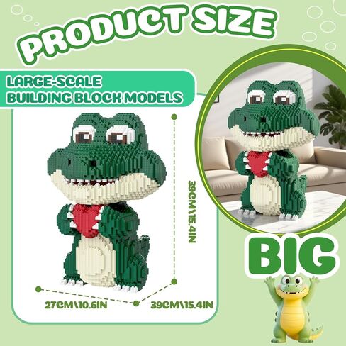 Animal Love Crocodile Micro Mini Building Blocks Set（9874PCS 39cm High Series） Gift for Adults and Kidst in Saudi Arabia