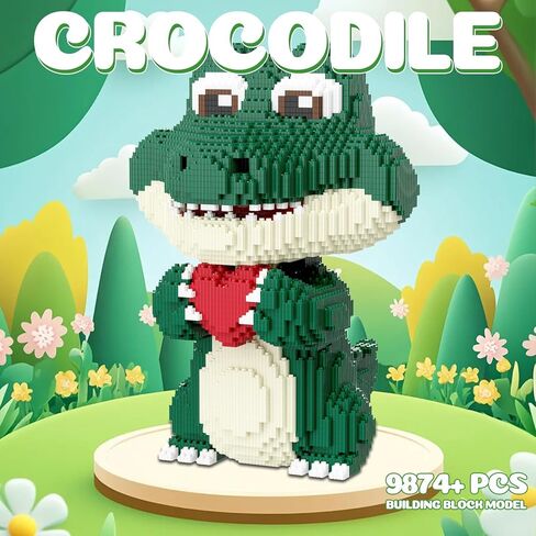 Animal Love Crocodile Micro Mini Building Blocks Set（9874PCS 39cm High Series） Gift for Adults and Kidst in Saudi Arabia