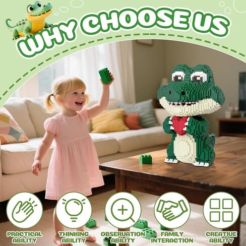 Animal Love Crocodile Micro Mini Building Blocks Set（9874PCS 39cm High Series） Gift for Adults and Kidst in Saudi Arabia