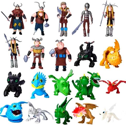 20 PCS How to Train Your Dragon Toys, 2-5" Mini Action Figures, Multicolored Dragon Toy Set for Kids Birthday Cake Toppers and Party Favors in Saudi Arabia