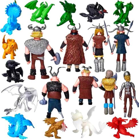 20 PCS How to Train Your Dragon Toys, 2-5" Mini Action Figures, Multicolored Dragon Toy Set for Kids Birthday Cake Toppers and Party Favors in Saudi Arabia