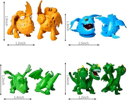 20 PCS How to Train Your Dragon Toys, 2-5" Mini Action Figures, Multicolored Dragon Toy Set for Kids Birthday Cake Toppers and Party Favors in Saudi Arabia