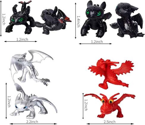 20 PCS How to Train Your Dragon Toys, 2-5" Mini Action Figures, Multicolored Dragon Toy Set for Kids Birthday Cake Toppers and Party Favors in Saudi Arabia