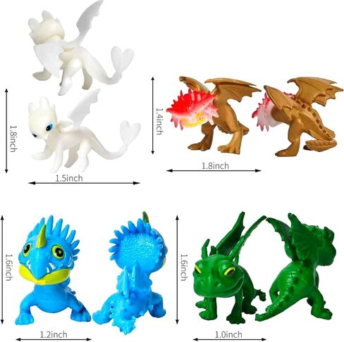 20 PCS How to Train Your Dragon Toys, 2-5" Mini Action Figures, Multicolored Dragon Toy Set for Kids Birthday Cake Toppers and Party Favors in Saudi Arabia