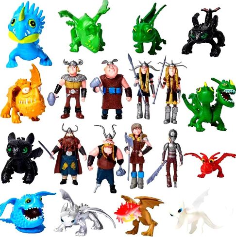 20 PCS How to Train Your Dragon Toys, 2-5" Mini Action Figures, Multicolored Dragon Toy Set for Kids Birthday Cake Toppers and Party Favors in Saudi Arabia