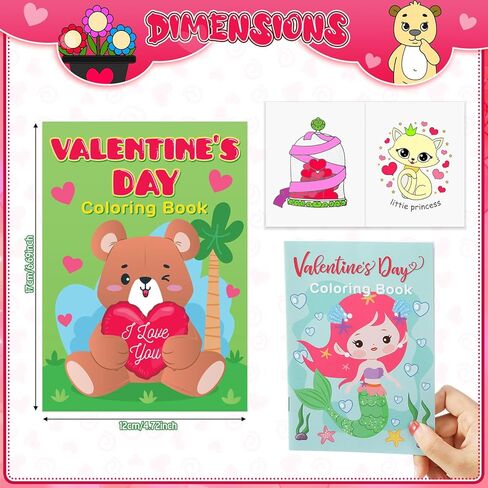 Geyee 45 Pack Valentine‘s Day Coloring Books for Kids Party Favors Valentine Mini Coloring Book Valentine Theme Goodie Bag Stuffer Fillers Gift School Classroom Fun Activity Supplies Decorations in Saudi Arabia