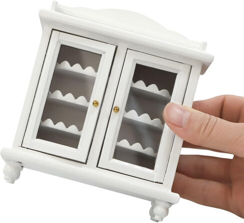 iLAND Dollhouse Furniture Mini Wine Cabinet Dollhouse Kitchen 1 12 Scale Furniture for Miniature Wine Bottles Wooden Doll House Shelf Mini House Décor Realistic Classic in Saudi Arabia