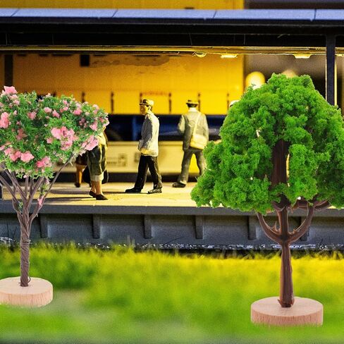 DOITOOL 4 Pcs Mini Trees for Crafts, Miniature Landscape Trees Model for Dollhouse Train Scenery Decor Diorama Sand Table Fairy Garden Accessories in Saudi Arabia