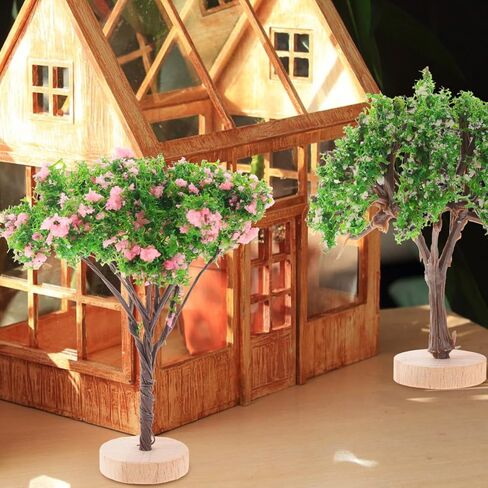 DOITOOL 4 Pcs Mini Trees for Crafts, Miniature Landscape Trees Model for Dollhouse Train Scenery Decor Diorama Sand Table Fairy Garden Accessories in Saudi Arabia