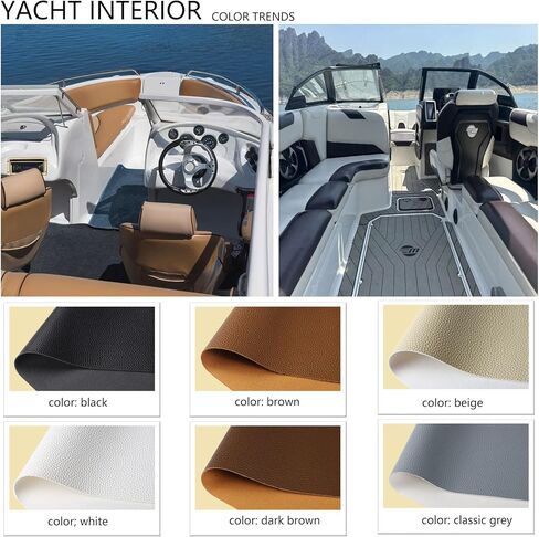 Marine Vinyl Fabric Upholstery Faux Leather: Classic Grey 54"x36" Grain Faux Leather Waterproof Durable for Handbag Upholstery Boat Sofa Car DIY Sewings (Classic Grey, 1Yard) in Saudi Arabia