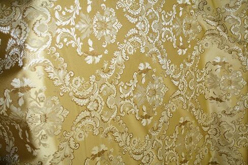 Damask Upholstery and Drapery, Jacquard Fabric Sold by The Yard (Gold) in Saudi Arabia