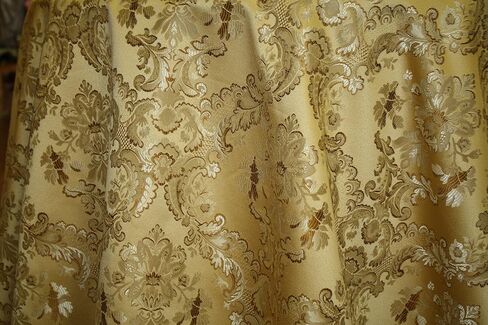 Damask Upholstery and Drapery, Jacquard Fabric Sold by The Yard (Gold) in Saudi Arabia