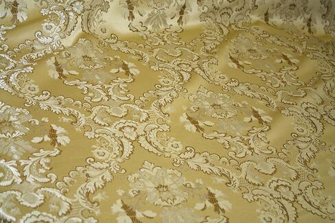 Damask Upholstery and Drapery, Jacquard Fabric Sold by The Yard (Gold) in Saudi Arabia
