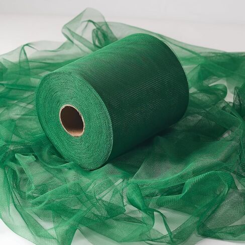 Q&J Fabric Co. White Tulle Fabric Roll 6 Inch x 135 Yards (405 Feet) Sheer Netting Spool - Tulle Ribbon for DIY Tutu Skirt, Wedding Baby Shower Party Decorations, Festive Gift Wrapping, Craft Supplies in Saudi Arabia