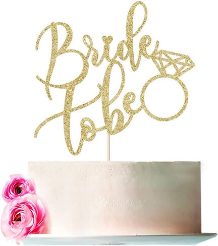 Bride To Be Cake Topper, Gold Glitter Bridal Shower Cake Topper,Wedding Shower,Engagement/Bachelorette/Hen Party Decorations (acrylic) in Saudi Arabia