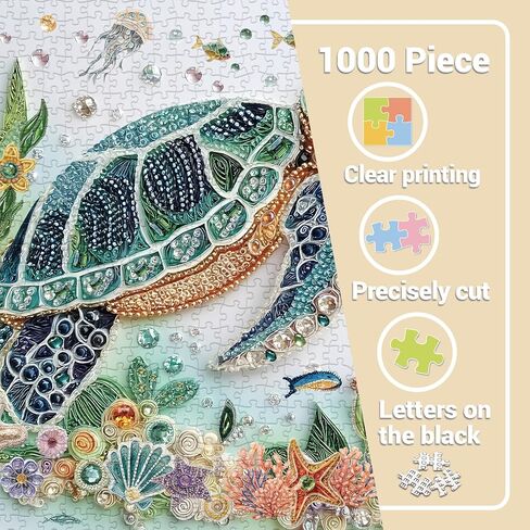 Sea Turtle Puzzles for Adults 1000 Pieces, Colorful Diamond Turtle Ocean Jigsaw Puzzles, Challenging Animals Art Puzzles in Saudi Arabia