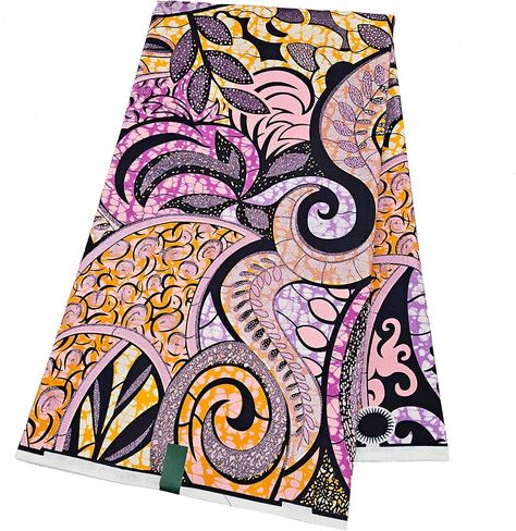 قماش Kente من القماش الأفريقي بنسبة 100% من The Yard بطول 6 ياردات من نسيج الشمع المطبوع على شكل أنقرة الأمريكية الأفريقية لملابس الحفلات، والحرف اليدوية اليدوية، والأوشحة، والمآزر، وديكور المنزل (4E4-2) in Saudi Arabia