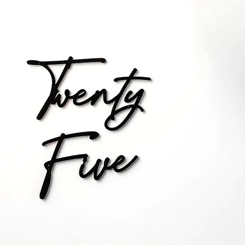 Acrylic Black Twenty Five Cake Topper, Acrylic Happy 25th Birthday Cake Charm, 25 Cake Decoration For Women, 25th Anniversary Decorations Party Supplies in Saudi Arabia