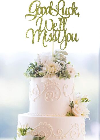 Starsgarden Good Luck,We'll Miss You Cake Topper, Happy Retirement Cake Topper, Farewell Party Decoration, Retirement Party Decorations(Gold We'll Miss U) in Saudi Arabia