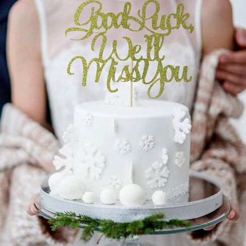 Starsgarden Good Luck,We'll Miss You Cake Topper, Happy Retirement Cake Topper, Farewell Party Decoration, Retirement Party Decorations(Gold We'll Miss U) in Saudi Arabia