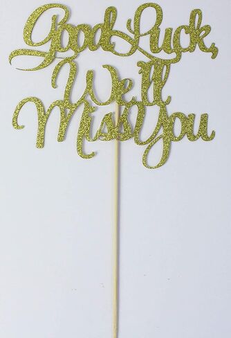Starsgarden Good Luck,We'll Miss You Cake Topper, Happy Retirement Cake Topper, Farewell Party Decoration, Retirement Party Decorations(Gold We'll Miss U) in Saudi Arabia