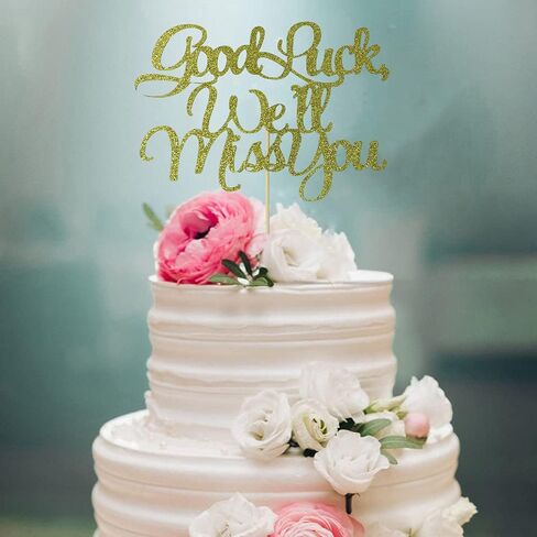 Starsgarden Good Luck,We'll Miss You Cake Topper, Happy Retirement Cake Topper, Farewell Party Decoration, Retirement Party Decorations(Gold We'll Miss U) in Saudi Arabia