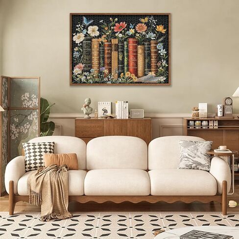 crowm 1000 Pieces Jigsaw Puzzles for Adults, Book Puzzles Wildflower Pages for Books and Blossoms Lover Nature Puzzle Floral and Butterflies as Home Decor in Saudi Arabia
