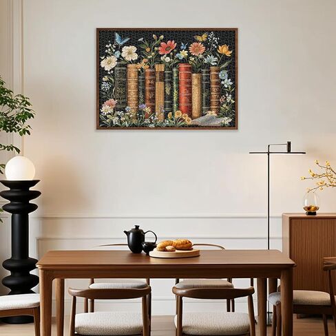 crowm 1000 Pieces Jigsaw Puzzles for Adults, Book Puzzles Wildflower Pages for Books and Blossoms Lover Nature Puzzle Floral and Butterflies as Home Decor in Saudi Arabia