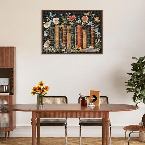 crowm 1000 Pieces Jigsaw Puzzles for Adults, Book Puzzles Wildflower Pages for Books and Blossoms Lover Nature Puzzle Floral and Butterflies as Home Decor in Saudi Arabia