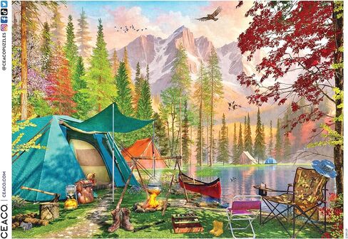 Ceaco - EZ 2 Hold - Dominic Davison - Camping Tranquility - 500 Piece Puzzle for Adults - Challenging and Perfect for Game Nights - Finished Puzzle Size 21.25 x 15 in Saudi Arabia
