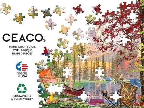 Ceaco - EZ 2 Hold - Dominic Davison - Camping Tranquility - 500 Piece Puzzle for Adults - Challenging and Perfect for Game Nights - Finished Puzzle Size 21.25 x 15 in Saudi Arabia