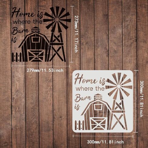 FINGERINSPIRE Home is Where The Barn is Stencil 11.8x11.8inch DIY Cow Farmhouse Decoration Drawing Stencil in Saudi Arabia