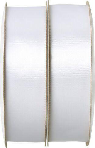 Offray 454013 7/8" Wide Single Face Satin Ribbon for Gift Wrapping, Decoration, and Crafts, Two Pack of 6-Yard Spools, White in Kuwait