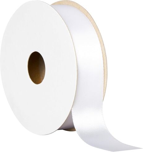 Offray 454013 7/8" Wide Single Face Satin Ribbon for Gift Wrapping, Decoration, and Crafts, Two Pack of 6-Yard Spools, White in Kuwait