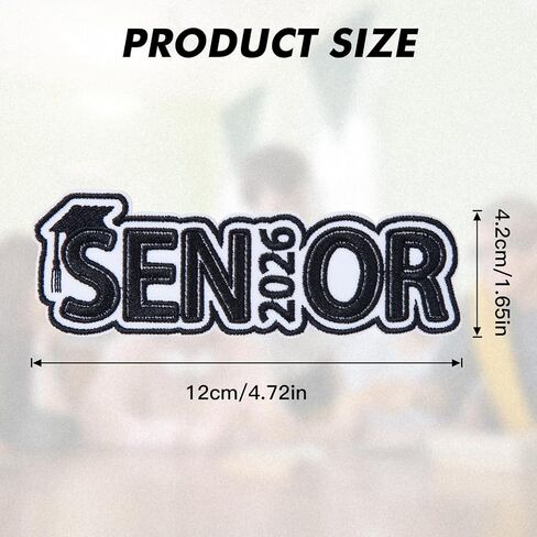 Senior 2026 Embroidered Patch, 4.7" Sew On/Iron On Patches for Backpack, Jacket, Hat, Jeans, Clothes – High School & College Senior Graduation Year Decoration Applique in Saudi Arabia