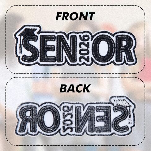 Senior 2026 Embroidered Patch, 4.7" Sew On/Iron On Patches for Backpack, Jacket, Hat, Jeans, Clothes – High School & College Senior Graduation Year Decoration Applique in Saudi Arabia