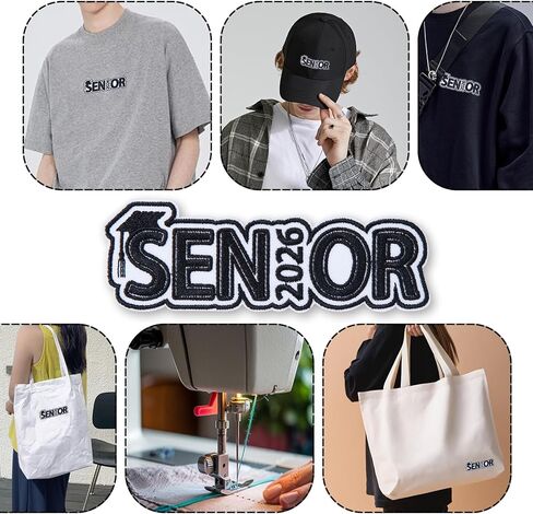 Senior 2026 Embroidered Patch, 4.7" Sew On/Iron On Patches for Backpack, Jacket, Hat, Jeans, Clothes – High School & College Senior Graduation Year Decoration Applique in Saudi Arabia