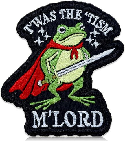 TWAS The Tism Mlord Frog Knight رقعة مطرزة مضحكة ميمي حديد على شارة للسترات وحقائب الظهر والقبعات تصميم الفكاهة الملتوي الخيال الضفدع المحارب التطريز 3 بوصة in Saudi Arabia