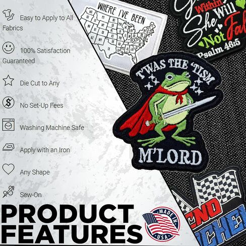 TWAS The Tism Mlord Frog Knight رقعة مطرزة مضحكة ميمي حديد على شارة للسترات وحقائب الظهر والقبعات تصميم الفكاهة الملتوي الخيال الضفدع المحارب التطريز 3 بوصة in Saudi Arabia