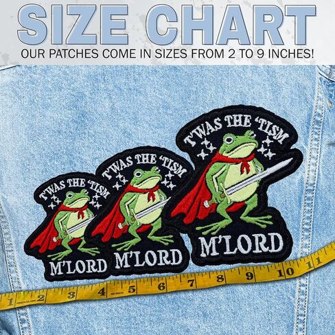 TWAS The Tism Mlord Frog Knight رقعة مطرزة مضحكة ميمي حديد على شارة للسترات وحقائب الظهر والقبعات تصميم الفكاهة الملتوي الخيال الضفدع المحارب التطريز 3 بوصة in Saudi Arabia