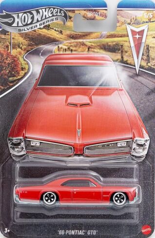 Hot Wheels Silver Series '66 Pontiac GTO [Red] 5/5 (GRT01) Metal Body Chase! 1:64 Scale Diecast Toy Vehicle in Saudi Arabia