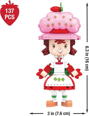 Brickcraft Strawberry Shortcake Berry Cruiser Christmas Building Kit, Festive 362-Piece Buildable Figure & Car Block Set, Classic Cartoon Collectible Holiday Xmas Toy Gift for Fans Ages 8+ & Families in Saudi Arabia