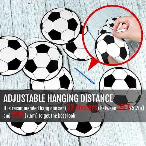 Novelty Place Soccer Party Decoration Banners 32 Pcs - Soccer Ball Football Pattern Garlands Bunting Decorations Cards for Kids Boys Soccer Fans Birthday Party in Saudi Arabia