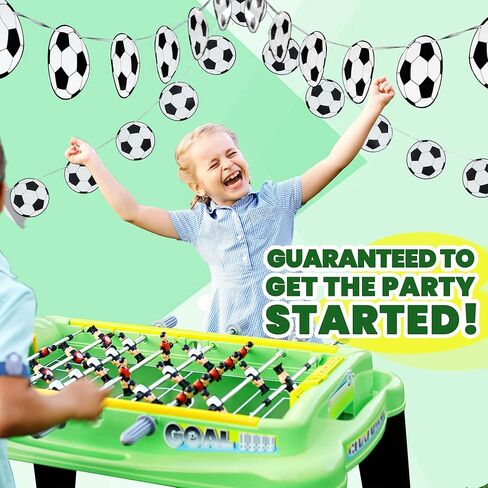 Novelty Place Soccer Party Decoration Banners 32 Pcs - Soccer Ball Football Pattern Garlands Bunting Decorations Cards for Kids Boys Soccer Fans Birthday Party in Saudi Arabia