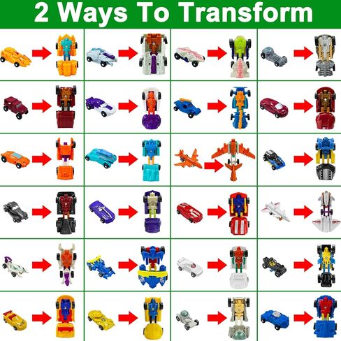 [1 Gold Egg] 24 Pack Prefilled Easter Egg Filled with Transform Car Robot Toys, 24 Eggs + 24 Car Robot Toys for Kids, Easter Basket Stuffers Classroom Exchange for Boys 24 Vehicle Party Favor Egg Hunt in Saudi Arabia