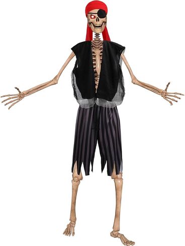 Cozypower 4 Pcs 12 ft Skeleton Outfits Accessories Giant Pirate Costume Set Halloween Skeleton Clothing Accessories for Garden Lawn Outdoor Halloween Decoration in Saudi Arabia