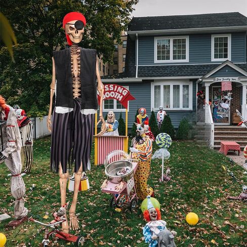 Cozypower 4 Pcs 12 ft Skeleton Outfits Accessories Giant Pirate Costume Set Halloween Skeleton Clothing Accessories for Garden Lawn Outdoor Halloween Decoration in Saudi Arabia