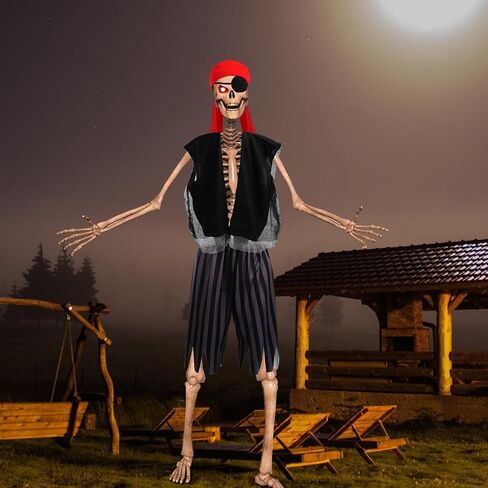 Cozypower 4 Pcs 12 ft Skeleton Outfits Accessories Giant Pirate Costume Set Halloween Skeleton Clothing Accessories for Garden Lawn Outdoor Halloween Decoration in Saudi Arabia