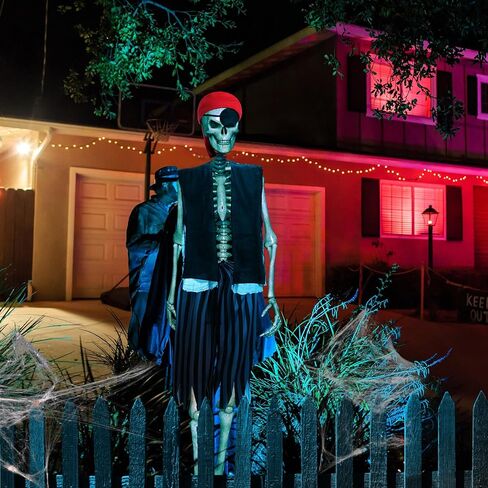 Cozypower 4 Pcs 12 ft Skeleton Outfits Accessories Giant Pirate Costume Set Halloween Skeleton Clothing Accessories for Garden Lawn Outdoor Halloween Decoration in Saudi Arabia