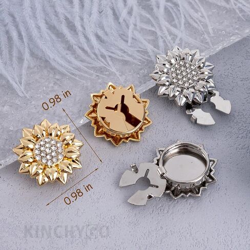 4 Pack Crystal Sunflower Button Covers Decorative Buttons for Men Women Shirts Cuffs Formal Business Wedding Tuxedo in Kuwait